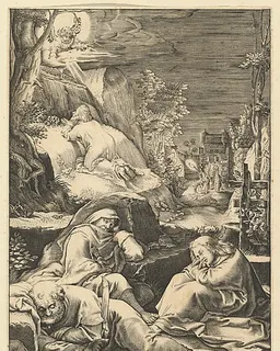 The Agony in the Garden, from "The Passion of Christ" by Abraham Hogenberg