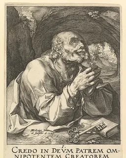 St. Peter, from "Christ, the Apostles and St. Paul with the Creed" by Hendrick Goltzius