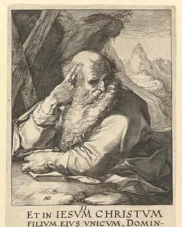 St.  Andrew, from "Christ, the Apostles and St. Paul with the Creed" by Hendrick Goltzius