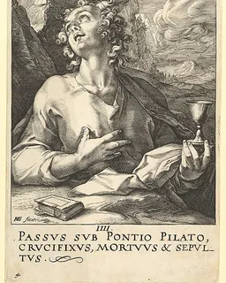 St. John, from "Christ, the Apostles and St. Paul with the Creed" by Hendrick Goltzius