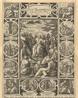 The Eight Beatitudes, from "Christian and Profane Allegories" by Hendrick Goltzius