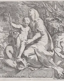 An allegory of the rest on the flight into egypt by Giovanni Cesare Testa
