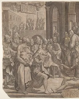 Saint John and Saint Peter Healing the Cripple by Lambert Suavius