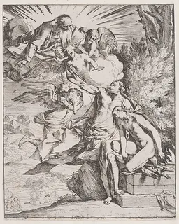 The sacrifice of Isaac by his father Abraham by Pietro Testa