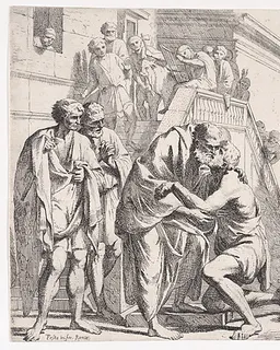The Return of the Prodigal Son, Shown Embracing His Son by Pietro Testa