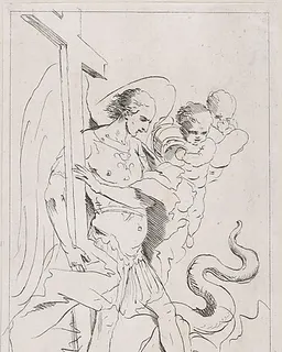 Saint Michael the Archangel crushing the demon underfoot by Anonymous, 18th century