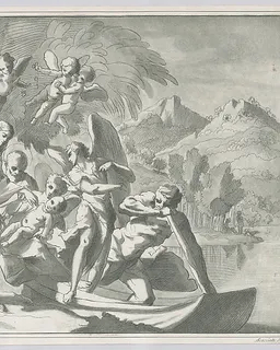 The rest on the flight into Egypt (from A Collection of Etchings and Engravings in Imitation of Drawings from Various Old Masters) by Andrea Scacciati