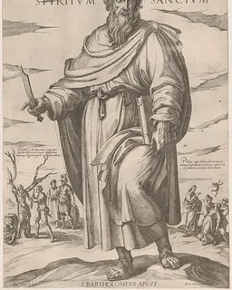St. Bartholomew, from "Christ, Mary, and the Apostles" by Antonio Tempesta