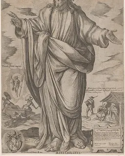 Standing Christ, Blessing from "Christ, Mary and the Apostles" by Antonio Tempesta