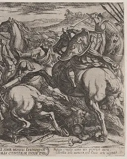 Plate 6: The Israelites Defeated by the Canaanites for Having Disobeyed Moses, from "The Battles of the Old Testament" by Antonio Tempesta