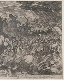 Plate 11: Joshua Ordering the Sun to Stand Still, from "The Battles of the Old Testament" by Antonio Tempesta