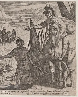Plate 13: Gideon Choosing his Soldiers, from "The Battles of the Old Testament" by Antonio Tempesta