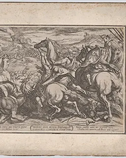 Plate 6: The Israelites Defeated by the Canaanites for Having Disobeyed Moses, from 'The Battles of the Old Testament' by Antonio Tempesta