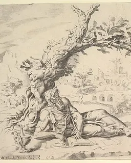 Elijah Fed by Ravens by Dirck Volckertsz Coornhert