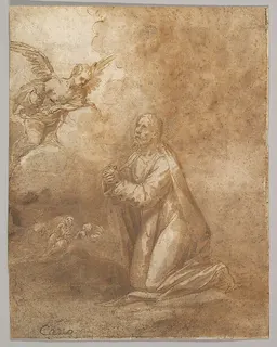 Christ on the Mount of Olives (recto); Study of a Cypress (verso) by Alonso Cano
