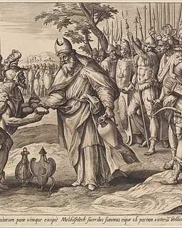 The Meeting of Abraham and Melchizedek, from "The Story of Abraham" by Adriaen Collaert