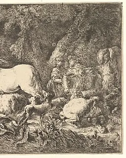 Entry of the animals into Noah's ark by Giovanni Benedetto Castiglione (Il Grechetto)