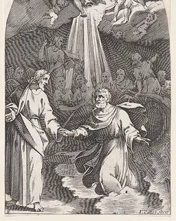 Christ Walking on Water, Holding the Hand of St. Peter (First Composition), plate 8 from "Les Tableaux de Rome, Les Eglises Jubilaires" (The Paintings of Rome, The Churches Jubilee) by Jacques Callot