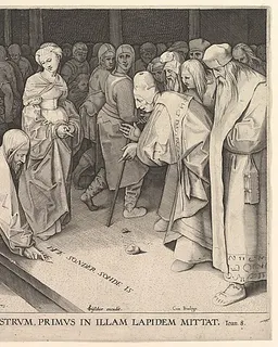 Christ and the Woman Taken in Adultery by Pieter Perret