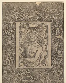 Ecce Homo with Ornamental Border showing the Triumph of Bacchus by Hans Baldung Grien