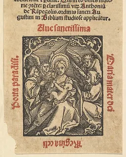 Virgin with Angels from Hortulus Animae (Das Seelengärtlein) by Hans Baldung Grien