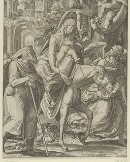 The Flight into Egypt by Cornelis Cort