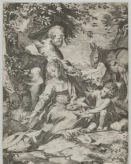 The Rest on the Return from Egypt by Cornelis Cort