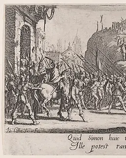 Le Portement de Croix (Christ Carrying the Cross), from "La Grande Passion" (The Large Passion) by Jacques Callot