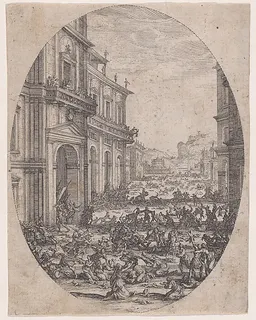 Plate 1, from "Le Massacre des Innocents" (The Massacre of the Innocents) by Jacques Callot