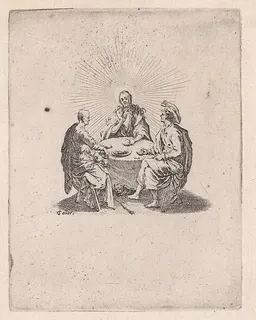 Le Souper d'Emmaüs appelé aussi Les Disciples d'Emmaüs (The Supper at Emmaus, also called the Disciples of Emmaus), from "Les Quatre Banquets" (The Four Feasts) by Jacques Callot