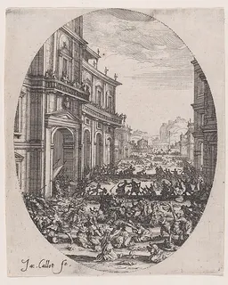 Plate 2, from "Le Massacre des Innocents" (The Massacre of the Innocents) by Jacques Callot