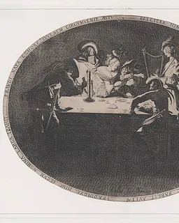Le Brelan, pièce appelée aussi Les Joueurs de Cartes et L'Enfant Produgue Trompé par une Troupe de Filous (Three of a Kind, also called The Card Players and The Prodigal Son Tricked by a Group of Thieves) by Jacques Callot