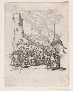 Le Portement de Croix (Jesus Carrying the Cross), from "La Petite Passion" (The Little Passion) by Jacques Callot