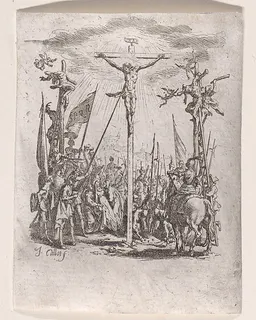 Jésus est Percé d'une Lance (Jesus is Pierced with a Spear), from "La Petite Passion" (The Little Passion) by Jacques Callot