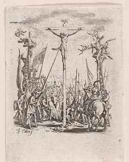 Jésus est Percé d'une Lance (Jesus is Pierced with a Spear), from "La Petite Passion" (The Little Passion) by Jacques Callot