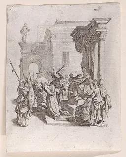 La Condamnation a Mort (Jesus Sentenced to Death), from "La Petite Passion" (The Little Passion) by Jacques Callot
