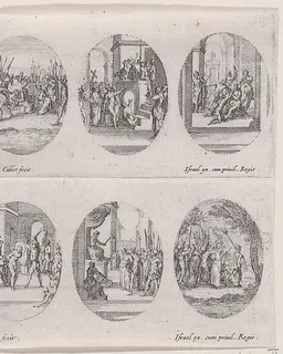 Frontispiece, from "Variae tum Passionis Christi tum vitae beatae Mariae Virginis; Les Mystères de la Passion suite appelée aussi Mystères de la Vie de Jésus et Mystères de la Vie de Jésus et de la Vie de la Ste. Vierge" (The Mysteries of the Passion, also called the Mysteries of the Life of Jesus, and the Mysteries of the Life of Jesus and of the Virgin) by Abraham Bosse