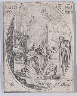 Nativité de N.-Segneur Jésus-Christ (The Nativity), December 25th, from "Les Images De Tous Les Saincts et Saintes de L'Année" (Images of All of the Saints and Religious Events of the Year) by Jacques Callot