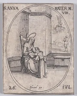 Ste. Anne, Mère de la Sainte Vierge (St. Anne, Mother of the Virgin), July 26th, from "Les Images De Tous Les Saincts et Saintes de L'Année" (Images of All of the Saints and Religious Events of the Year) by Jacques Callot