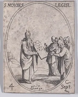 S. Moïse, législateur (St. Moses, Legislator), September 4th, from "Les Images De Tous Les Saincts et Saintes de L'Année" (Images of All of the Saints and Religious Events of the Year) by Jacques Callot