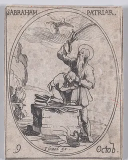 S. Abraham, patriarche (St. Abraham, Patriarch), October 9th, from "Les Images De Tous Les Saincts et Saintes de L'Année" (Images of All of the Saints and Religious Events of the Year) by Jacques Callot