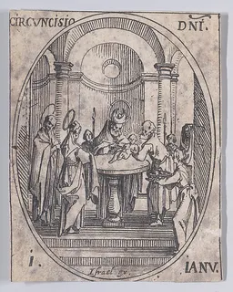La Circoncision de Jésus-Christ (The Circumcision of Christ), January 1st, from "Les Images De Tous Les Saincts et Saintes de L'Année" (Images of All of the Saints and Feast Days of the Year) by Jacques Callot