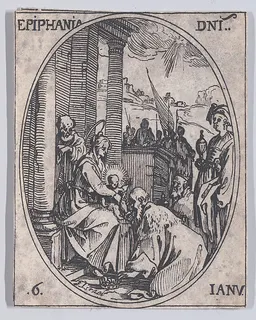 La Fête de l'Epiphanie (The Epiphany), January 6th, from "Les Images De Tous Les Saincts et Saintes de L'Année" (Images of All of the Saints and Feast Days of the Year) by Jacques Callot