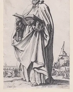 Christ, The Savior, from "Les Grands Apôtres Debout, Représentant Le Sauveur, La Bienheureuse Marie et Les Saints Apôtres" (The Large Standing Apostles, Representing The Savior, The Blessed Mary and The Apostles) by Jacques Callot