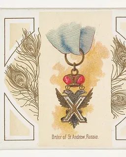 Order of Saint Andrew, Russia, from the World's Decorations series (N44) for Allen & Ginter Cigarettes by Allen & Ginter