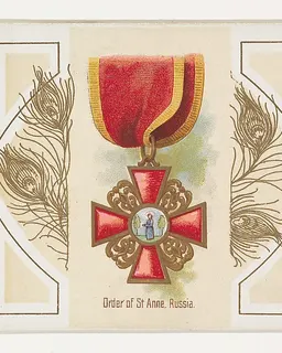 Order of Saint Anne, Russia, from the World's Decorations series (N44) for Allen & Ginter Cigarettes by Allen & Ginter