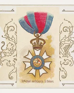 Saint Michael and Saint George, Great Britain, from the World's Decorations series (N44) for Allen & Ginter Cigarettes by Allen & Ginter