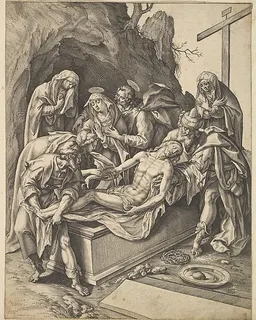 The Entombment by Hieronymus (Jerome) Wierix