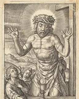 The Blood of the Redeemer Venerated by Two Angels by Hieronymus (Jerome) Wierix