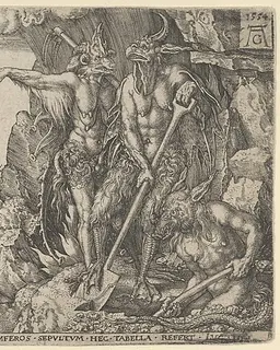 The Rich Man Transported to Hell, from The Parable of the Rich Man and Lazarus, from "The Parable of the Rich Man and Lazarus" by Heinrich Aldegrever